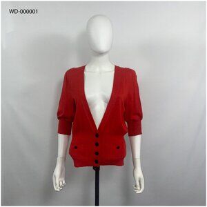 Kenneth Cole New York Red Kasper Women Cardigan Sweater Red 3/4 Sleeve Size L